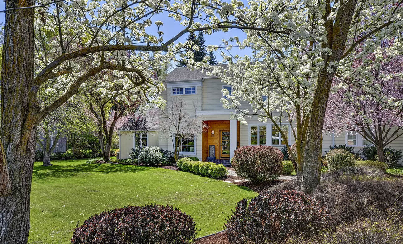 Beautiful home in Boise on a sunny spring day